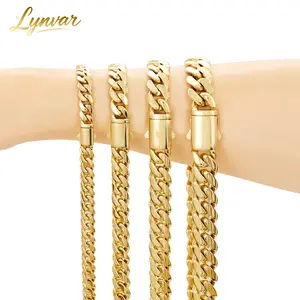 Miami Cuban Link Set – 14K Gold-Plated Chain & Bracelet| Durable Finish| Streetwear Jewelry| Unisex Fit