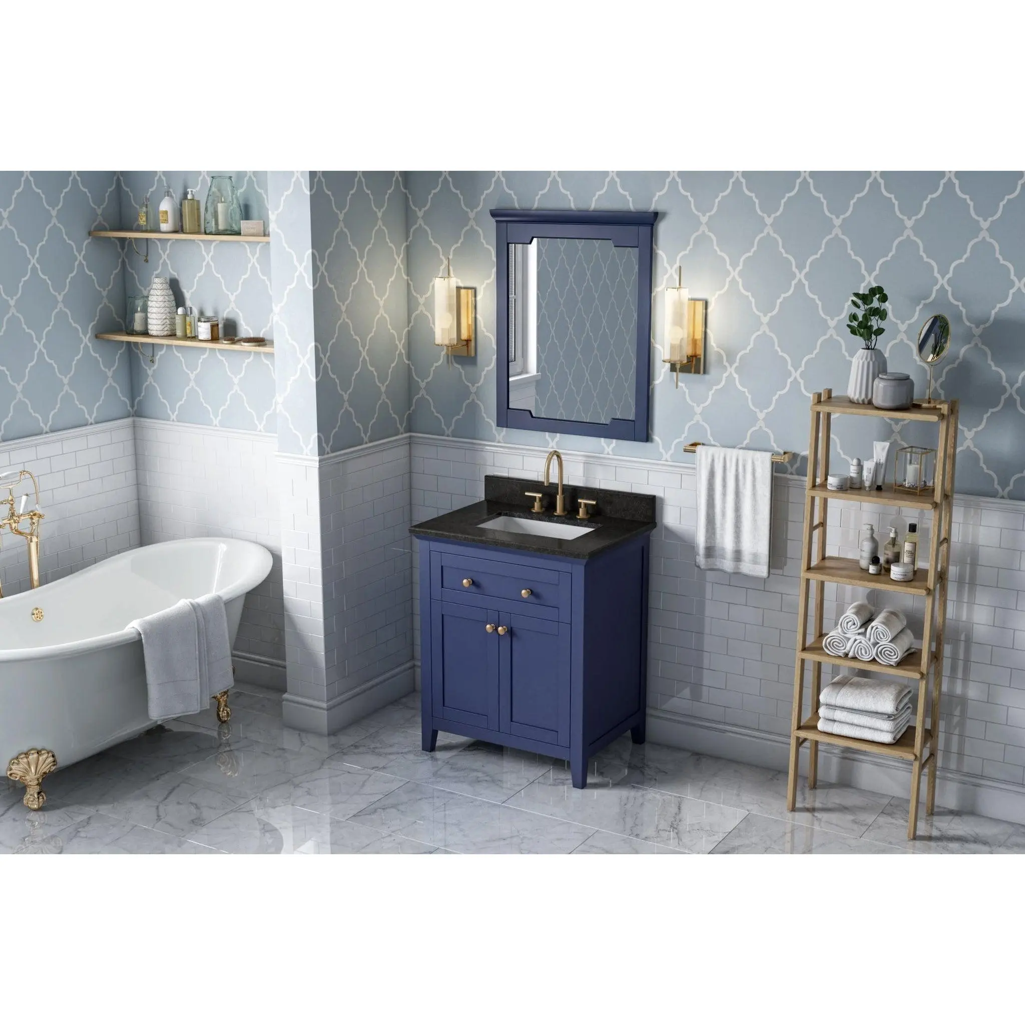 Hardware Resources Jeffrey Alexander Chatham 30" Hale Blue Freestanding Vanity
