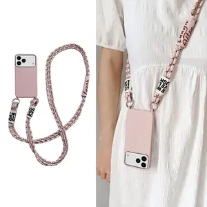 Simple Crossbody Necklace Strap Cord Lanyard Phone Strap Holder Case For iPhone 17 Pro Max 17 Air 2025 Soft Silicone Case Cover