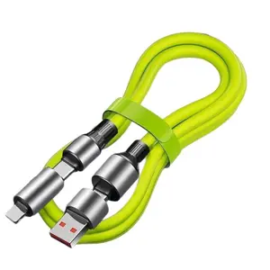 Eco-Friendly Silicone Cable PD 2400w USB-C to Type-C Fast Charging Line, Compatible with Phone Type-C Data Cable, Durable & Safe, Connector