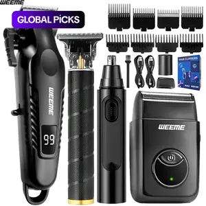 Professional Men's Electric Shaver with Built-In Rechargeable Battery, T-Head Trimmer, Clipper and USB Charging, Grooming Gift for Him