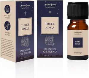 Three Kings Resin Essential Oil Diffuser Blend | 3 x 10ml / 0.33 fl oz | Ideal for Spirituality & Rituals | Made with Pure Boswellia, Serrta & Benzoin extracts | Non-Alcoholic, Non-Toxic & Vegan