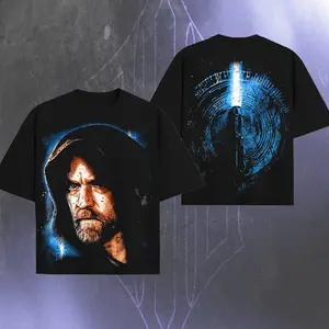 Obi-Wan Walker - Double Printed Oversize Lightweight TV Show Graphic Top Cotton Gift T-Shirt For Comic Lover, Gift T-Shirt For Movie Lover Men's Regular Fit Floral Print Tee streetwear