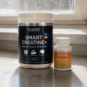 BrainMD – Peak Energy + Smart Creatine+ Bundle – Energy, Strength & Performance Support – Pre-Workout & Recovery Fitness Stack