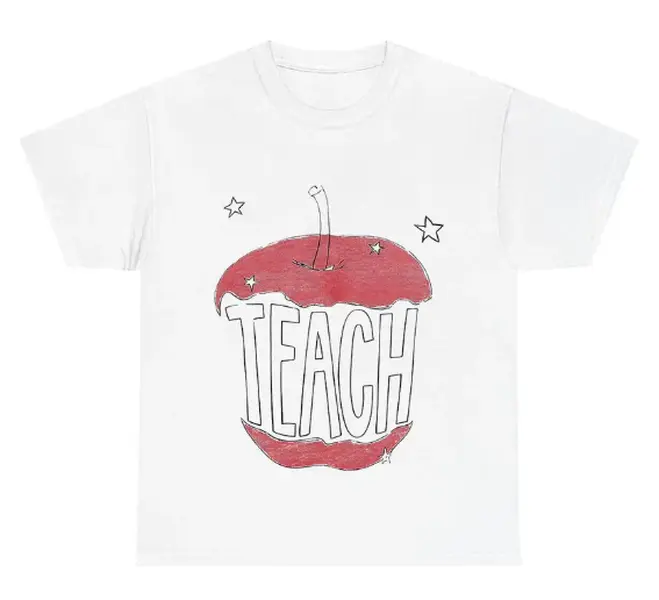 Teacher APPLE Shirt | TEACH Shirt | Handdrawn Graphic Tee