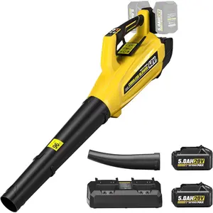 40V Leaf Blower Cordless with 2 X 5.0Ah  and Charger, 40V  Brushless  Up to 680CFM Blower for Lawn Care, 4-Variable Speed Turbo Mode with Power Boost