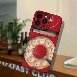 Vintage Telephone Pattern Phone Case, Full Body Shockproof Phone Protective Cover, Phone Accessories Compatible with iPhone 6 7 8 X 11 12 13 14 15 Pro Max, Casing