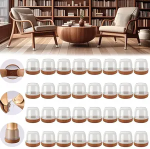 32PCS Chair Leg Covers – Silicone with Thick Felt Pads, Floor Protectors for Hardwood, Anti-Scratch Furniture Caps for Home