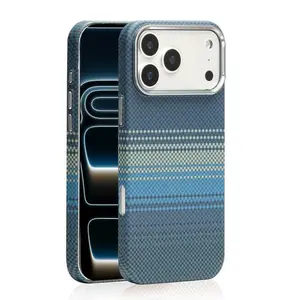 Magnetic Woven iPhone Case for iPhone 17 16 15 14 13 12 Pro Max, MagSafe Compatible Matte Phone Case, Slim Shockproof Anti Scratch Protective Cover for men