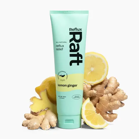 RefluxRaft Lemon Ginger Acid Reflux Relief Gel Therapy - Organic Alginate Therapy, Pregnancy-Safe, Rapid & Long-Lasting LPR & Digestion Support, 0 Sugar, Gluten-Free, Low Sodium, All Natural Healthcare Therapeutic