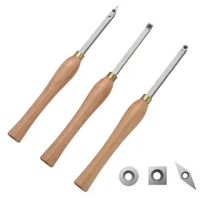 VEVOR Wood Turning Tools for Lathe 4 PCS Set, Carbide Lathe Tools with Diamond Shape, Round, Square Cutters, Turning Lathe Chisels with Comfortable Grip Handles Lathe Tools for Craft DIY HobbyistsVEVOR Super Brand Day