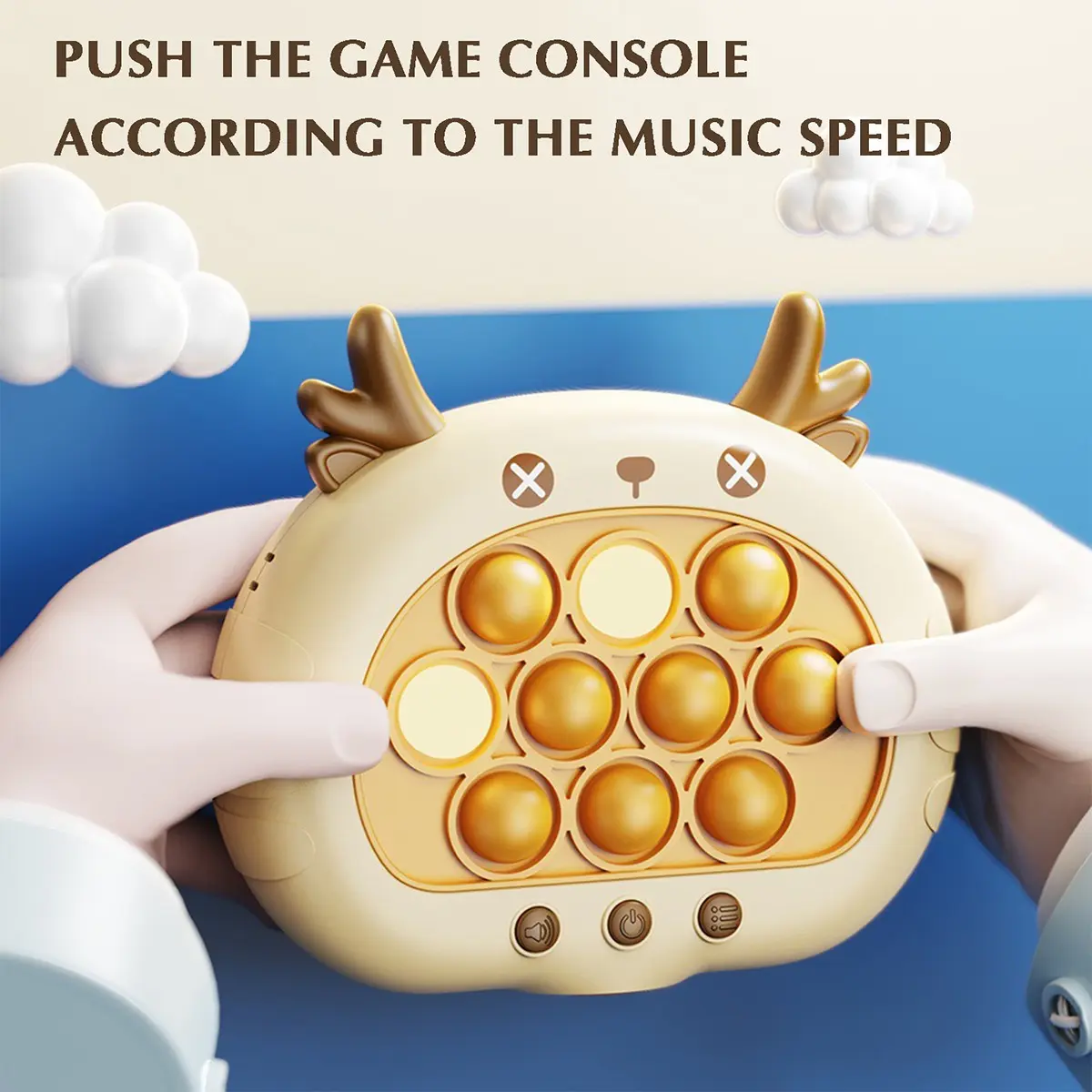 Quick Push Game Machine Silicone Deer Party Toy Electronic Sound Finger Touch Mouse Super Bubble Pop Antistress Relaxing Gift