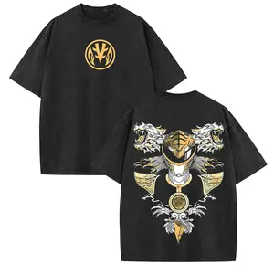 Golden Tiger Helmet Graphic T-Shirt - Snowflake Tie-Dye Vintage Streetwear - 90s Style Action Hoodie
