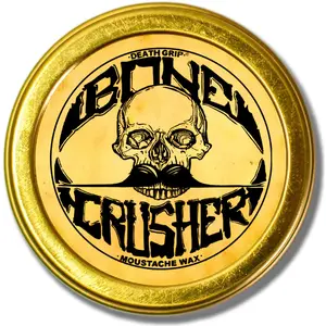 Mustache Wax Extra Strong Hold |   1oz Bone Crusher Moustache & Beard Wax Tin |   Grooming For Men |   Perfect For Dali Curly English Handlebar Mustaches By Death Grip |   Heat Source Required