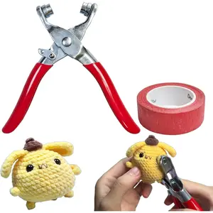 Metal Safety Eye Tool, Crochet Tools for Attaching Crochet Safety Eyes, Suitable for Safety Eye Shaft with a Diameter of 1-5mm, Auxiliary Tool for Amigurumi