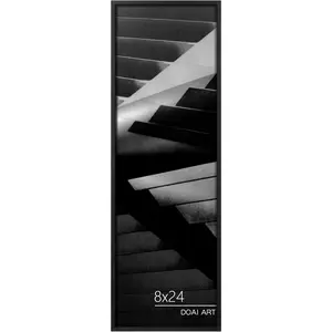 8x24 Poster Frame Black, Poster Frames 8 x 24 inches or 8x24 Picture Frames with HD Plexiglass for Horizontal or Vertical Wall Mounting, Scratch-proof Safe and istic Large Photo Frame