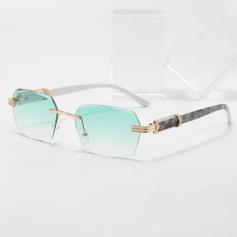 Men's Fashion Rimless Glasses, Casual Tinted Lens Stylish Glasses, Trendy Beach Eyewear for Outdoor Activities, Fashion Accessories for Everyday Wear, Trendy Fashion Shades