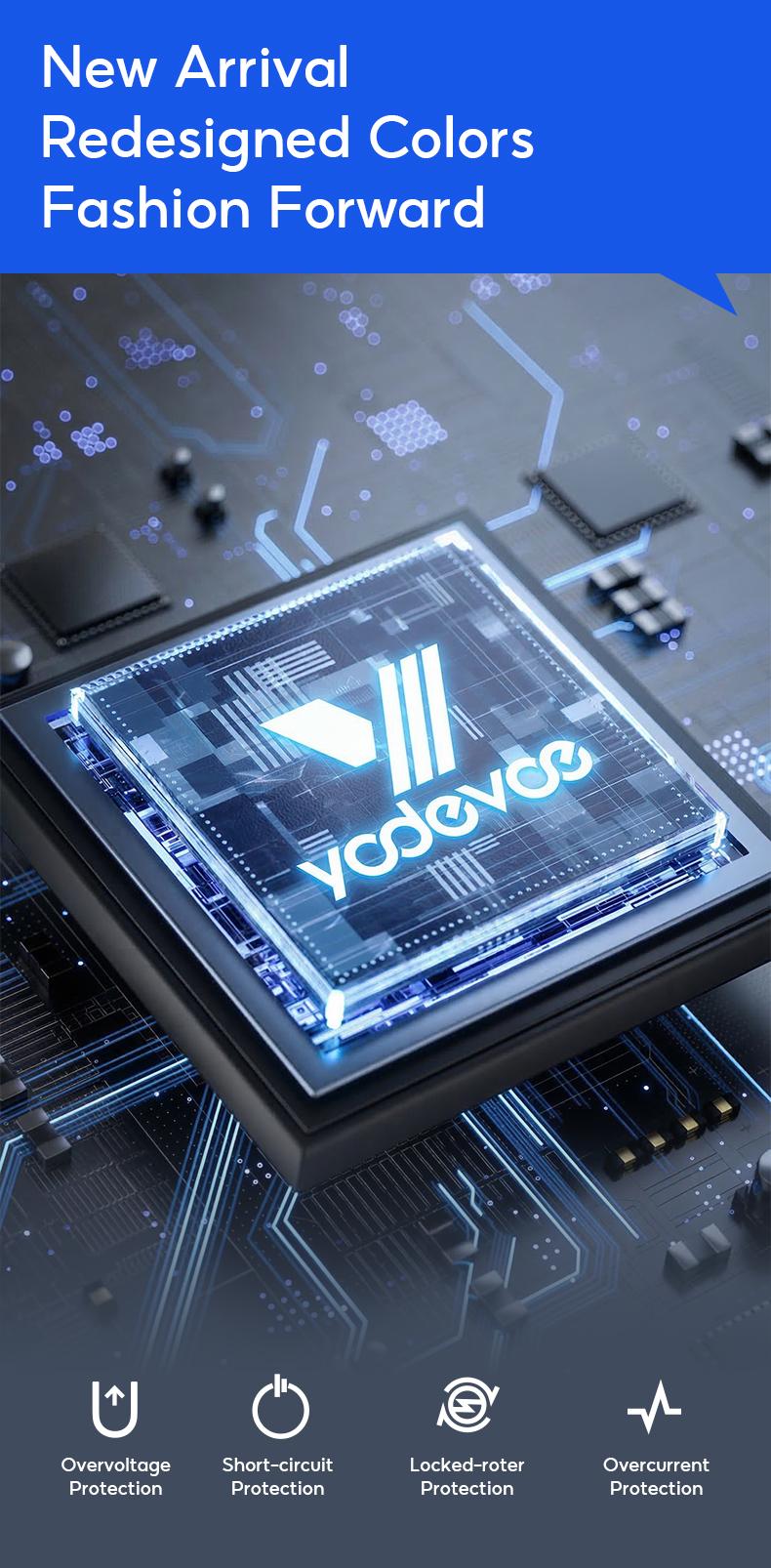 Yodevoe USB rechargeable handheld fan, portable cooling fan, 90° adjustable clip-on fan, mini and compact, suitable for outdoor sports and travel.