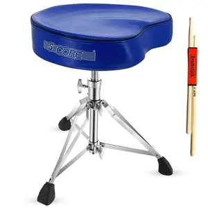 5 Core Drum Throne 4" Padded Guitar Stool Drummer Chair Adjustable Musician Seat