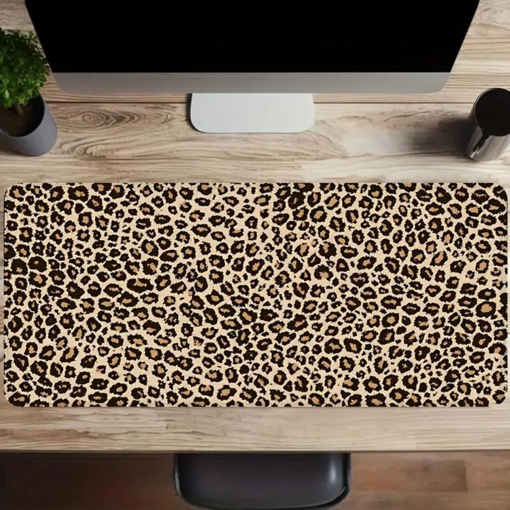Diatom Mud Classic Leopard Print Mouse Pad, Wild Animal Pattern Desk Mat, Non-Slip Absorbent Large Gaming Pad for Home Office Decor, Desk Accessories, Aesthetic Office Supplies