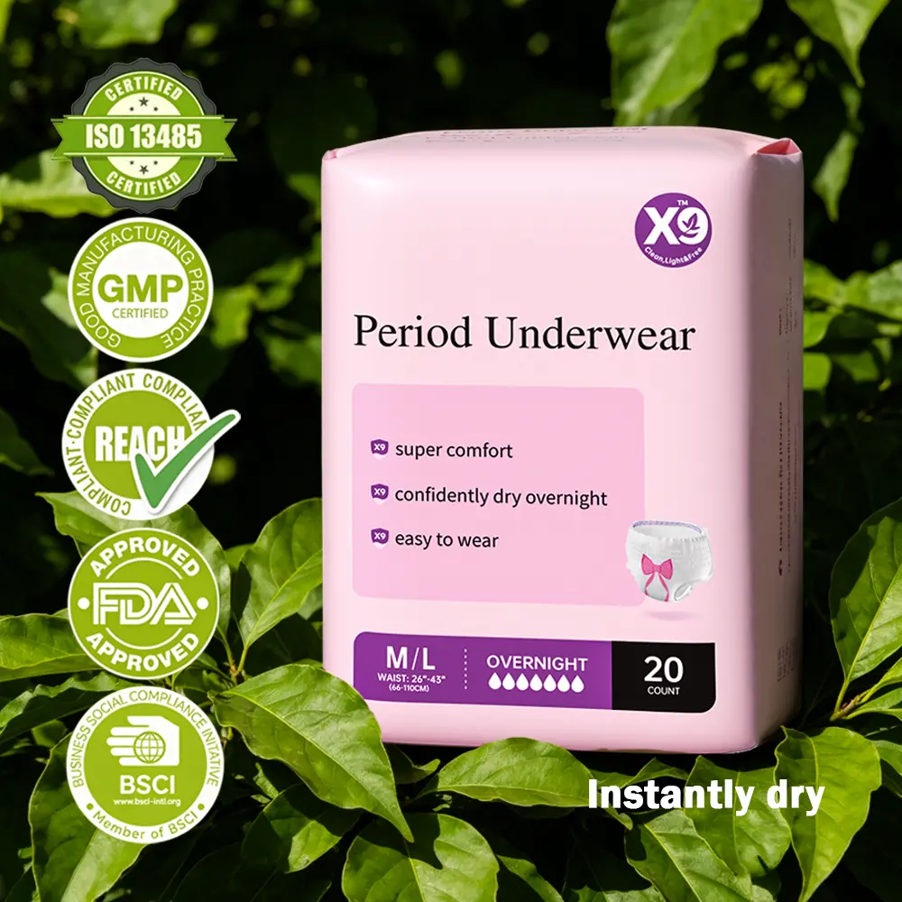 X9 Women's Discreet Disposable Adult Diapers - Casual Menstrual Underwear, Max Absorbency, Instant Dry, Comfortable, Bladder Leak Protection, Postpartum Essentials, M-Large, 20ct