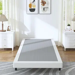 Box Spring - 4 Inch High Profile Box Spring for  Bed, Sturdy Metal Frame Mattress Foundation, Easy Assembly, Quiet & Noise-Free