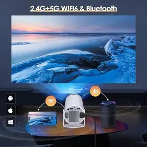 Mini Projector Pro 4K audio Android 11.0 , lighter and more portable 1080P 720P, 200ANSI, portable wireless remote control home mount outdoor theater with 180° projection angle adjustment hy300projector
