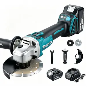 Makita DGA404 Compact Cordless Angle Grinder, High Efficiency Brushless Grinder with Comfortable Grip, Applied in Metal Working, Stone Processing and Deburring Tasks, Fit for DIY Projects and Professional Repair Work