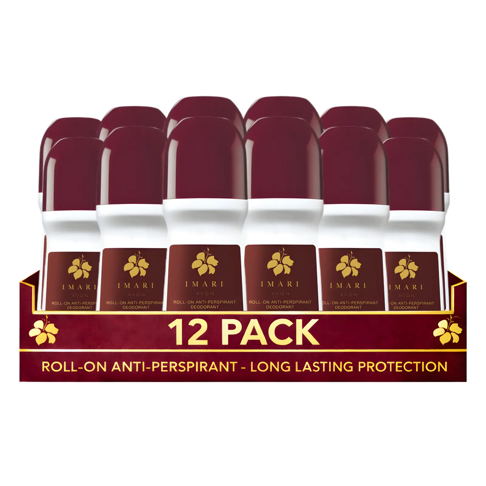 Imari Roll-On Anti-Perspirant Deodorant for Women Pack of 12 (2.6 fl oz / 75ml Each) | 24-Hour Odor Protection