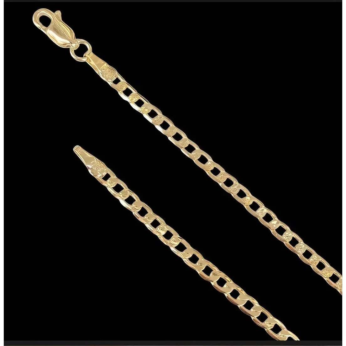 18K Oro Laminado Gold Filled 3mm 16 inch Cuban Chain - Elegant Jewelry for Men and Women