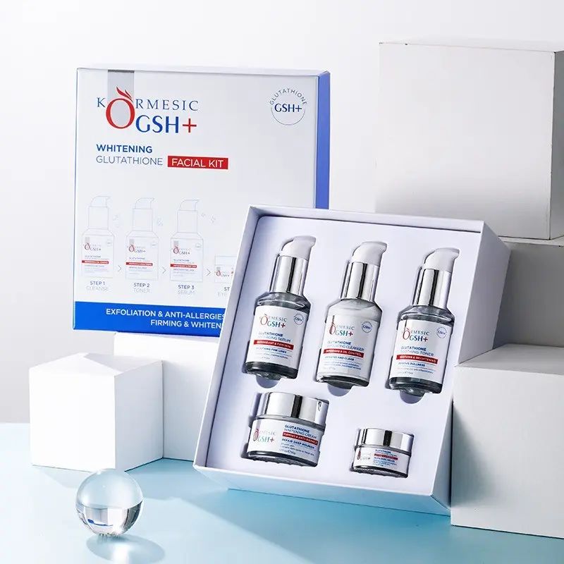 KORMESIC Glutathione Whitening 5-Piece Skincare Set, Cleanser + Toner +  Anti-Aging Serum + Eye