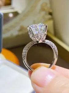 5 Carat D Color Moissanite Women's Luxury Elegant Engagement Ring, 8 Heart 8 Arrow Cut Design, Perfect for Weddings and Anniversaries