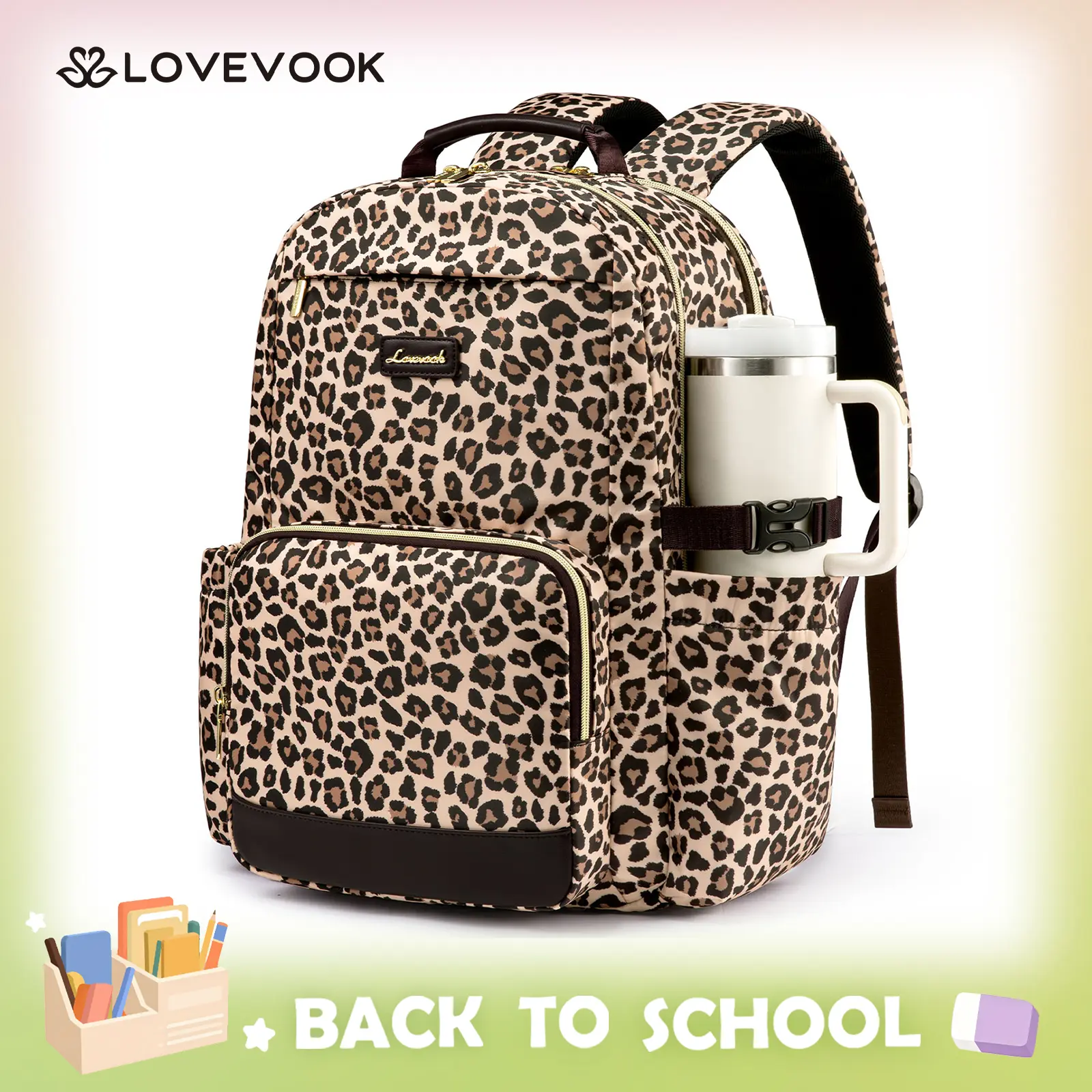LOVEVOOK Laptop Backpack for Women with Pouch Pocket for Large Capacity Cup, 15.6-18 Inch Laptop Computer Bag Travel Backpack Purse, Waterproof Work Business Backpack College Teacher Bags. TikTokShopBackToSchool