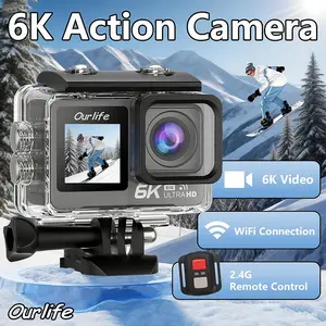 5k30fps 24mp Sports Action Camera with Remote Control, Includes 32GB Memory Card, HD Wide Angle Lens for Surfing and Skiing, Waterproof Camera