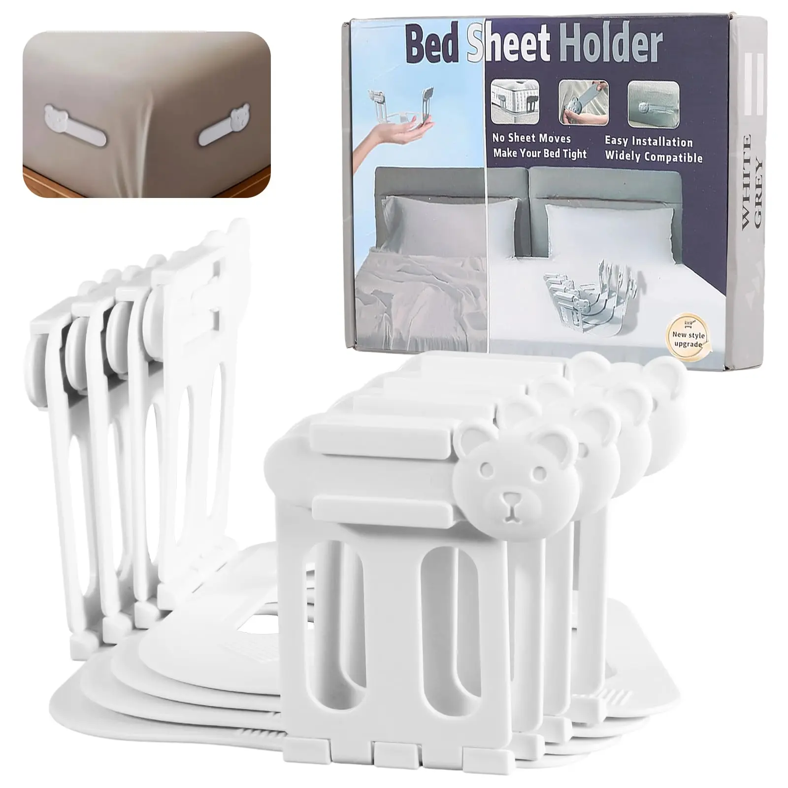 Bed Lock Sheet Holders, Adjustable Bed Sheet Holder Straps, Fits Any Size Mattress, Keep Sheets Firm, Easy Install Sheet Clips