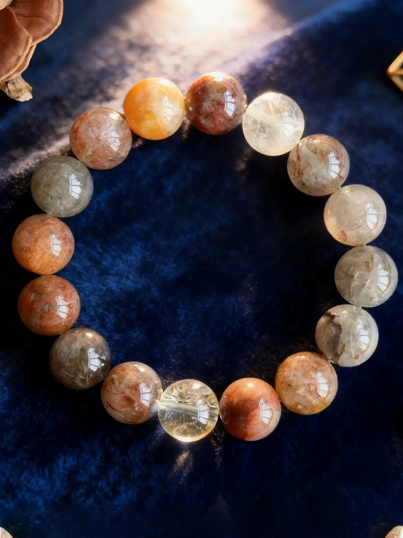 1pc Natural Bracelet Melaleuca Four Seasons Ghost Bracelet, 12mm Crystal Stone Beaded Stretch, Handmade Jewelry Gift for Yoga Meditation