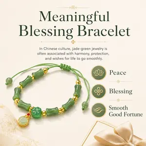 Bracelet Green Jade Clover Coin Sparkling Elegant Lightweight Comfortable Versatile Feminine Summer Gift for Women Girls Daily Wear Special Occasion Perfect Accessory