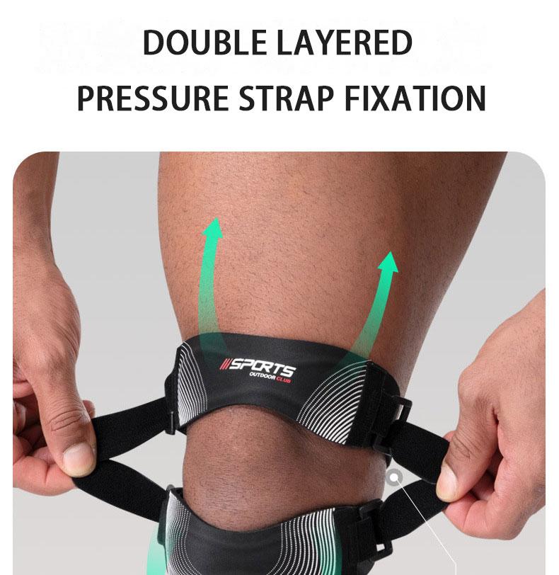 2PCS Adjustable Compression Knee Support with Patella - Unisex Heavy-Duty Joint Stabilizer for Running, Basketball (Gray/Blue/Black) - Premium Textile, Knee Compression Sleeve Men's Weightlifting Knee Guard Weightlifting Knee Sleeve Women's Knee Protector