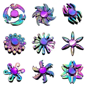 New Metal Rainbow Fidget Spinner R188 Gradient Color Mute Bearing EDC Hand Spinner Fingertip Gyro Anti-Anxiety for Kids & Adults