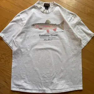 Vintage Eddie Bauer Joseph Tomelleri Rainbow Trout Tee, Unisex Cotton Crewneck Short Sleeve T-Shirt Menswear Womenswear Underwear Streetwear Top