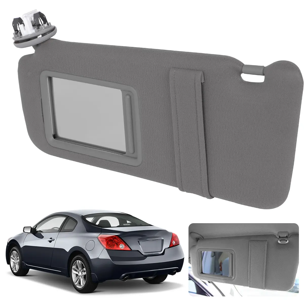 Left Driver Side Sun Visor Fits for Toyota Camry 2007 2008 2009 2010 2011 Replacement Sun Shade with Light # 74320-33F00-B0 (Gray) Car Accessories Mirrors