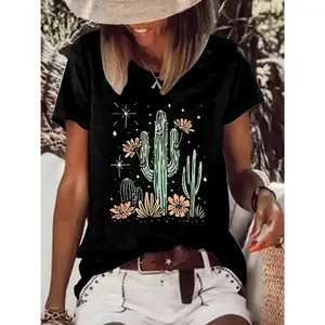 Large Phoenix Tail Print Women'S Summer T-Shirt Crewneck T-Shirt