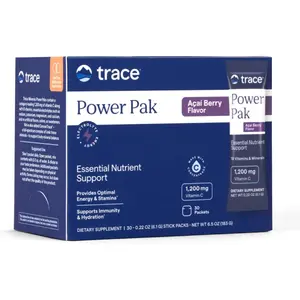Power Pak Electrolyte Powder Packets – Vitamin C, Zinc & Magnesium Hydration Mix, Acai Berry Flavor, 30 Count