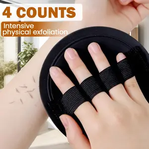 4 Counts Premium Exfoliating Gloves for Body, Durable & Fast-Drying Natural Rubber Scrubber, Gentle on All Skin Types