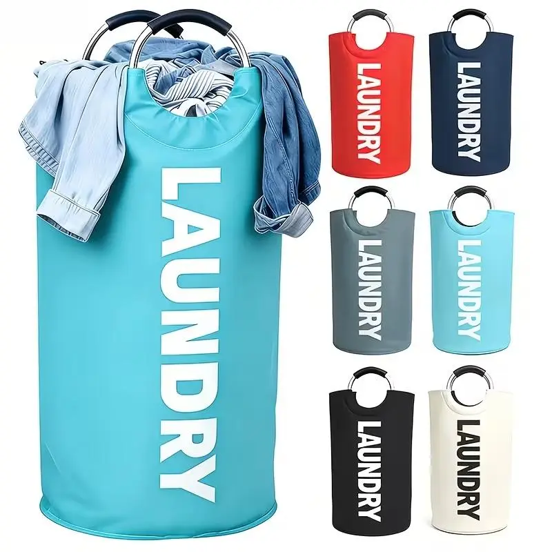 Laundry basket with handles – freestanding, high-leg laundry bin, ideal for bedrooms and bathrooms – sturdy and durable, classic rectangular design, versatile storage options