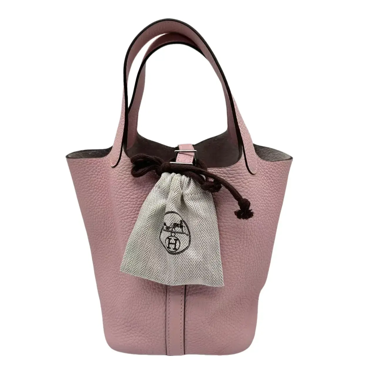 Pre-owned HERMÈS leather Mini Bags Picotin Lock Bag Clemence PM