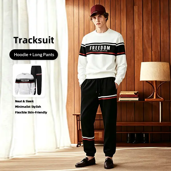 Boys' High-Quality 2-Piece Fubu Clothing Sportswear Set - Sweatshirt, Sweatpants for Student Casual Wear