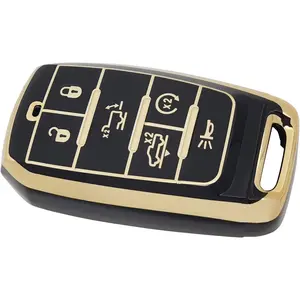 Key Fob Cover Case Fit for 2019-2020 RAM 1500 Remote Holder Skin Protector Keyless Entry Sleeve Accessories (Black)
