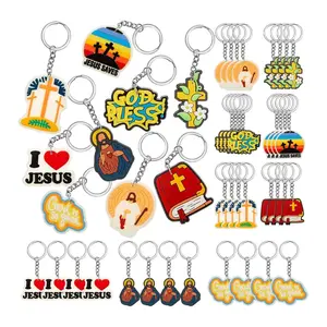 36PCS Christian Keychains Bulk – Jesus Cross Bible Verse Key Rings for Women, Baptism, VBS & Church Favors