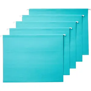 Hanging File Folders, Letter Size, Aqua, 25-Pack